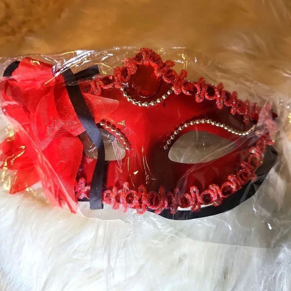 A mask, red and black,brand new!